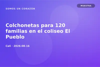 Colchonetas para 120 familias en el coliseo El Pueblo