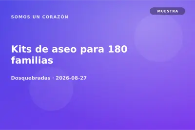 Kits de aseo para 180 familias