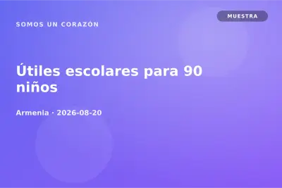Útiles escolares para 90 niños