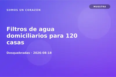 Filtros de agua domiciliarios para 120 casas