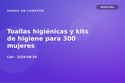 Toallas higiénicas y kits de higiene para 300 mujeres